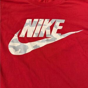 Nike‎ Dri Fit Long Sleeve Red And Camo Tshirt - XS